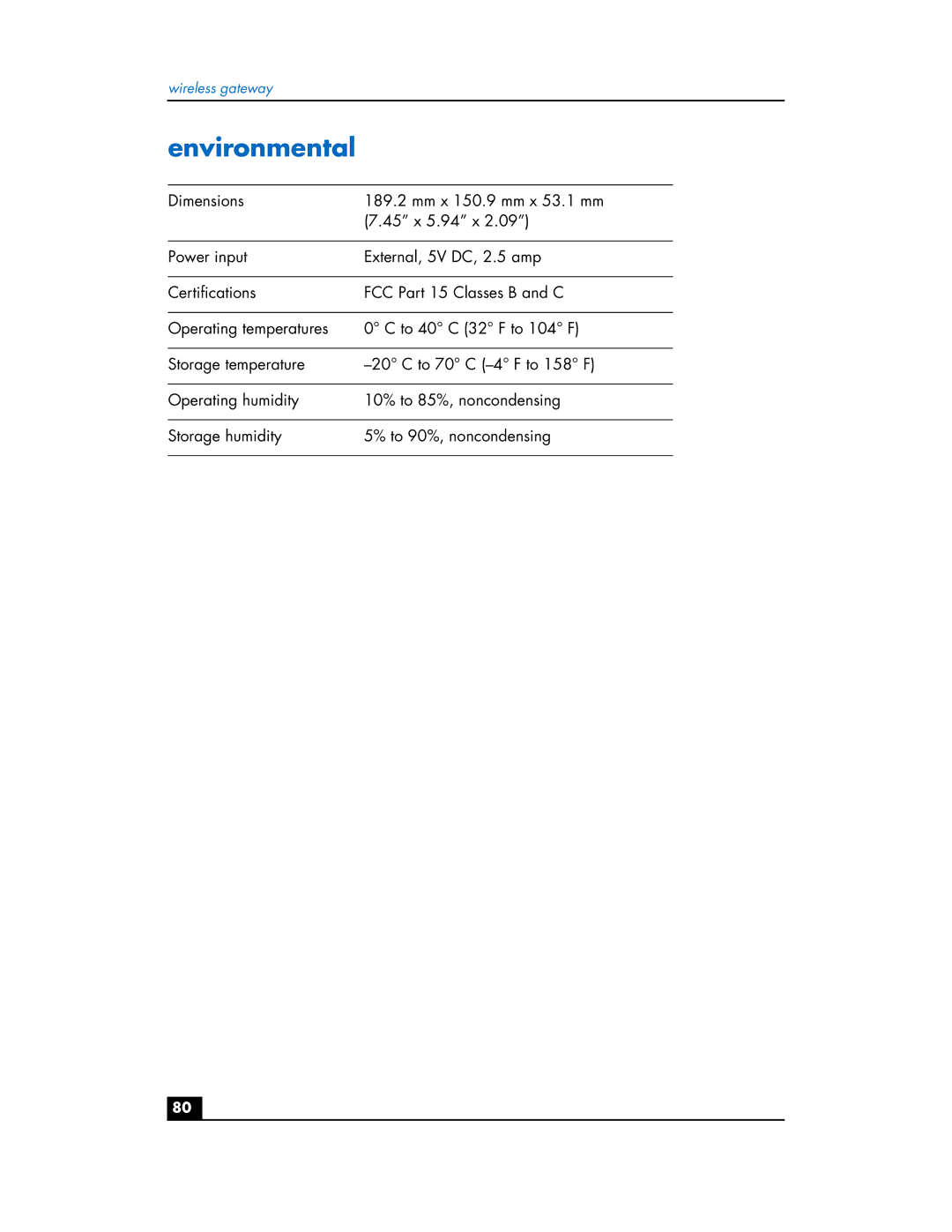 HP hn200w manual Environmental 