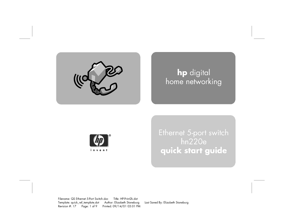 HP HN220E manual Quick start guide 