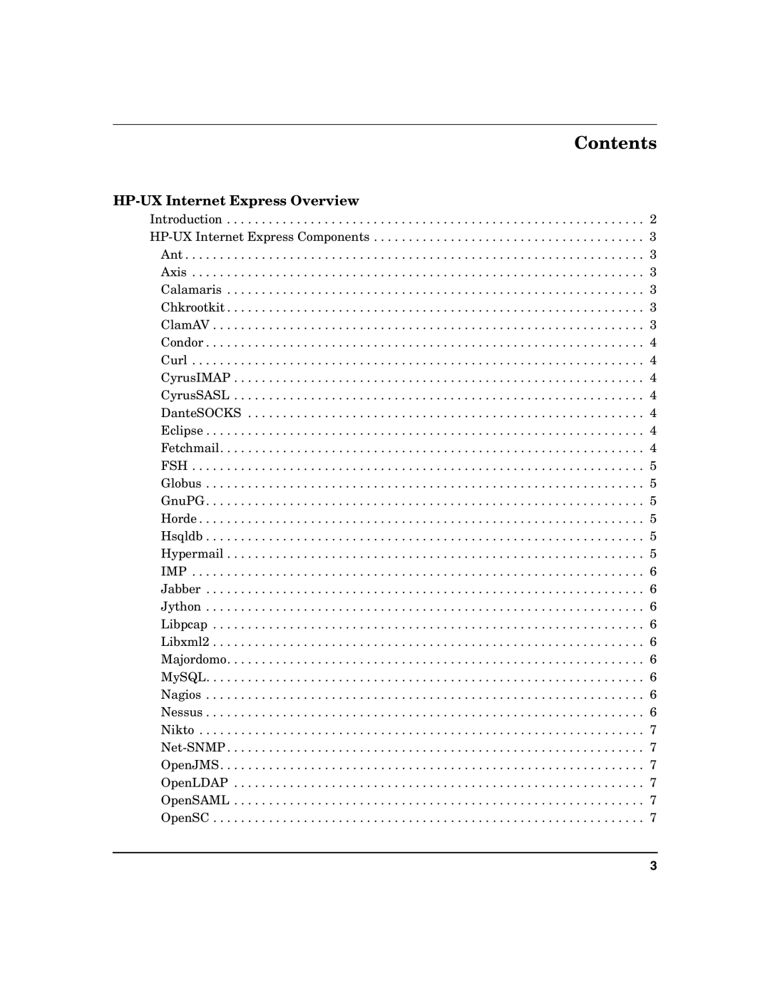 HP Host Intrusion Detection System (HIDS) manual Contents 