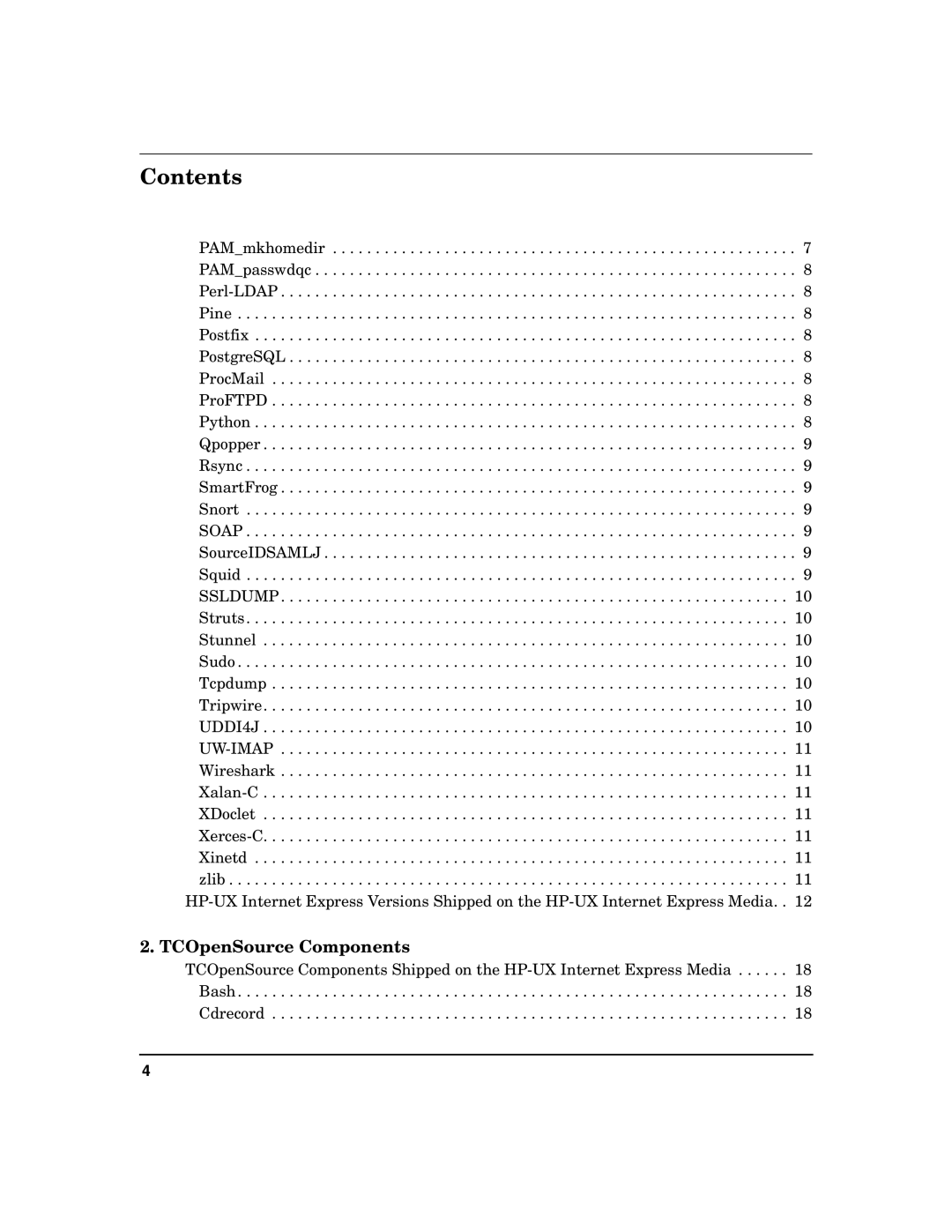 HP Host Intrusion Detection System (HIDS) manual TCOpenSource Components 