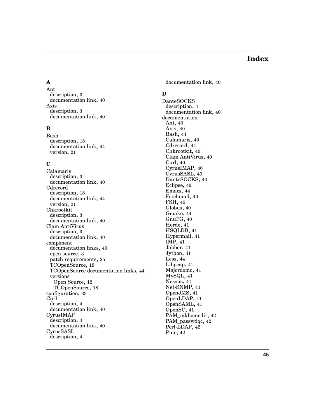 HP Host Intrusion Detection System (HIDS) manual Index 