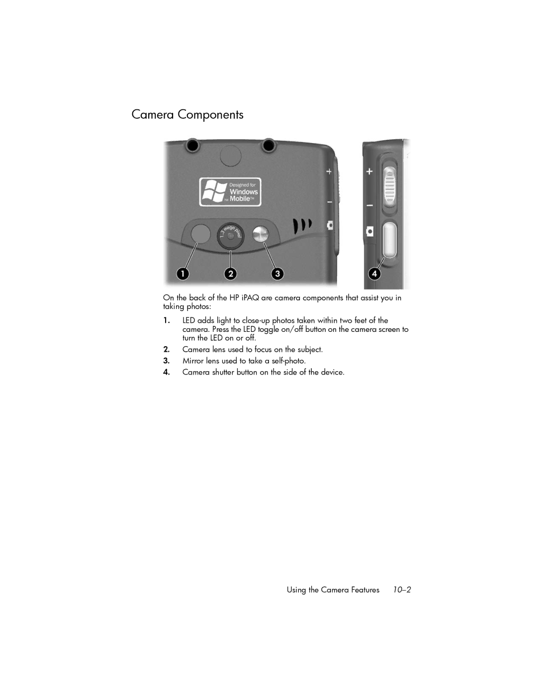 HP hw6500 Cingular manual Camera Components 