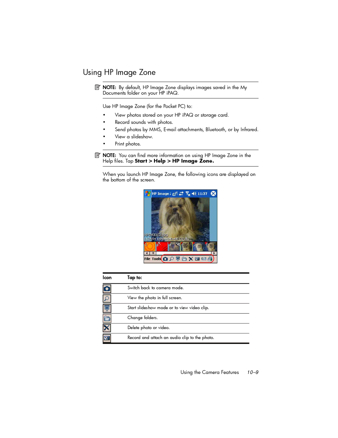 HP hw6500 Cingular manual Using HP Image Zone 