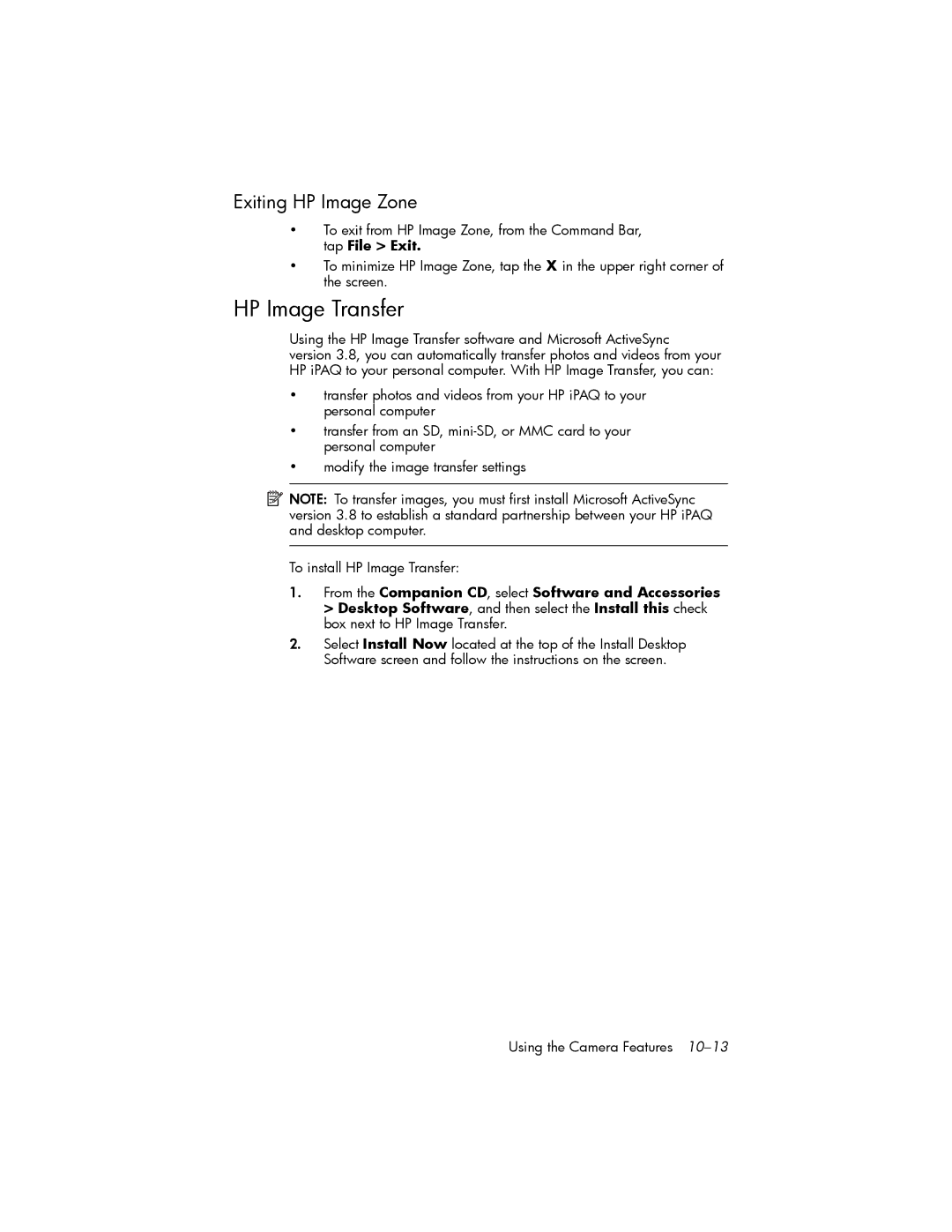 HP hw6500 Cingular manual HP Image Transfer, Exiting HP Image Zone 