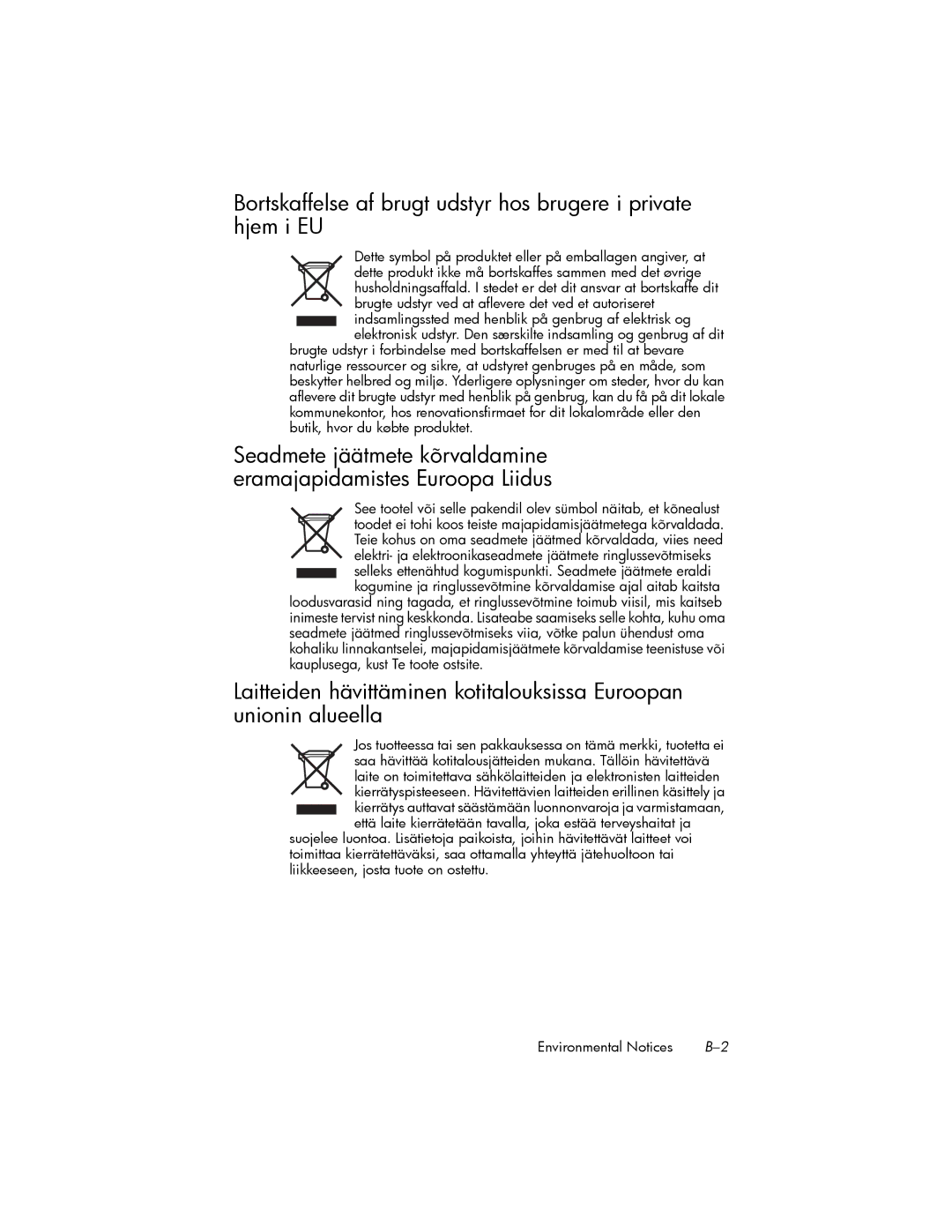 HP hw6500 Cingular manual Environmental Notices 