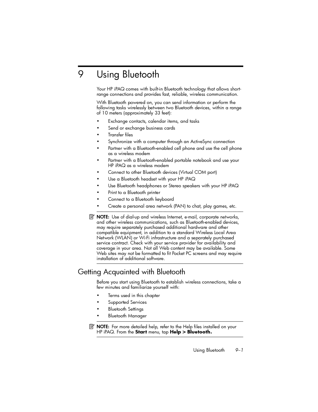 HP hw6500 Cingular manual Using Bluetooth, Getting Acquainted with Bluetooth 