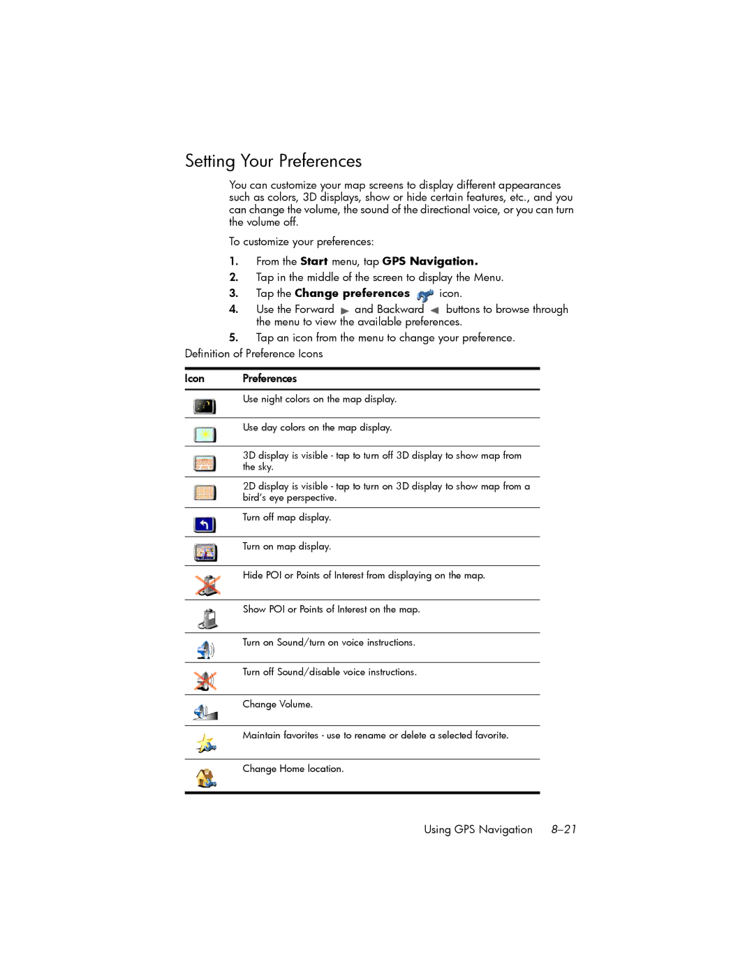 HP hw6500 Unlocked manual Setting Your Preferences, Tap in the middle of the screen to display the Menu 