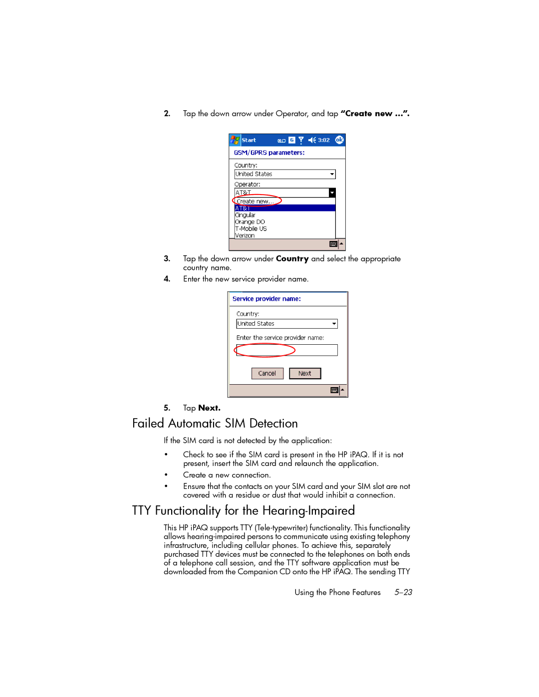 HP hw6500 Unlocked manual Failed Automatic SIM Detection, TTY Functionality for the Hearing-Impaired 