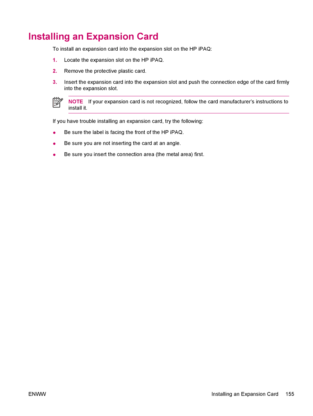 HP hw6960 manual Installing an Expansion Card 