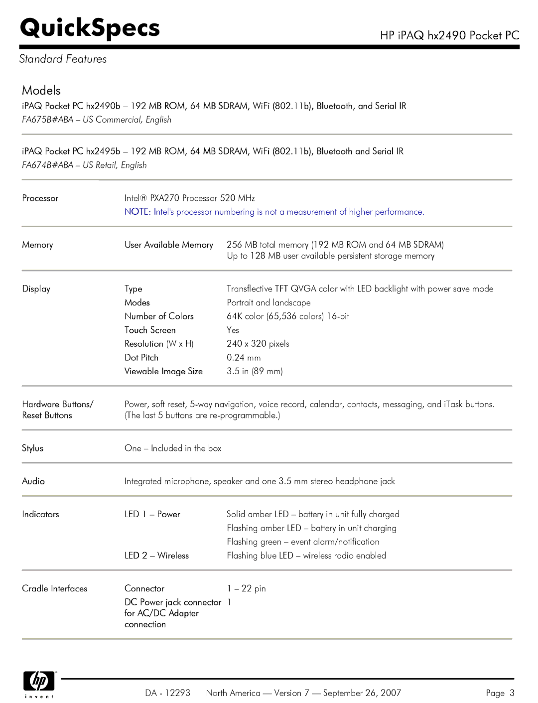 HP hx HX2490b, HX2495b manual Models 