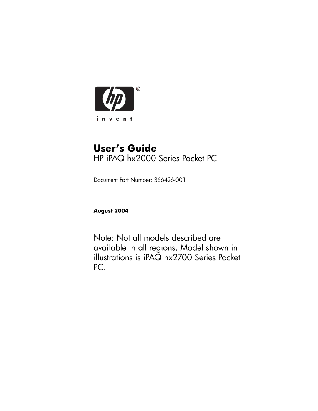 HP HX2000 manual User’s Guide 