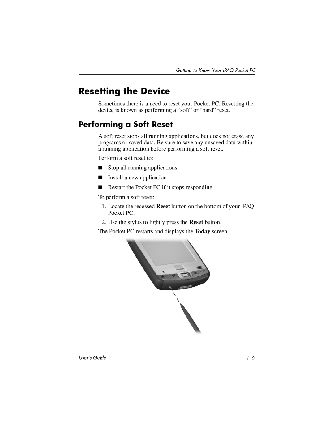 HP HX2000 manual Resetting the Device, Performing a Soft Reset 