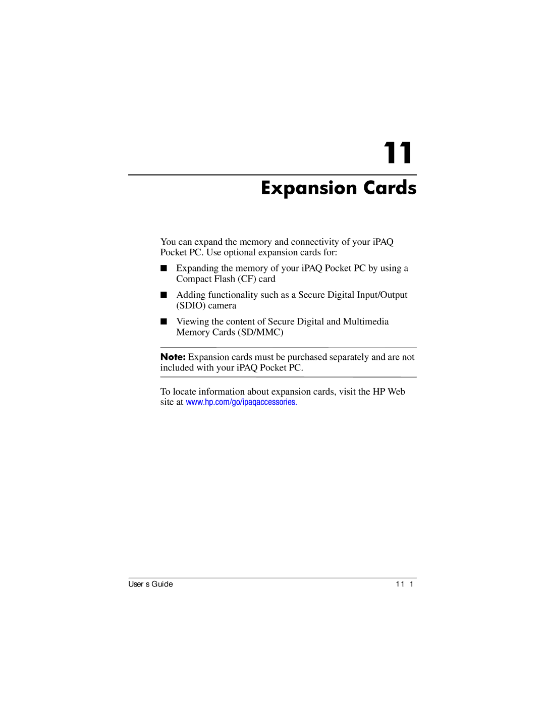 HP HX2000 manual Expansion Cards 