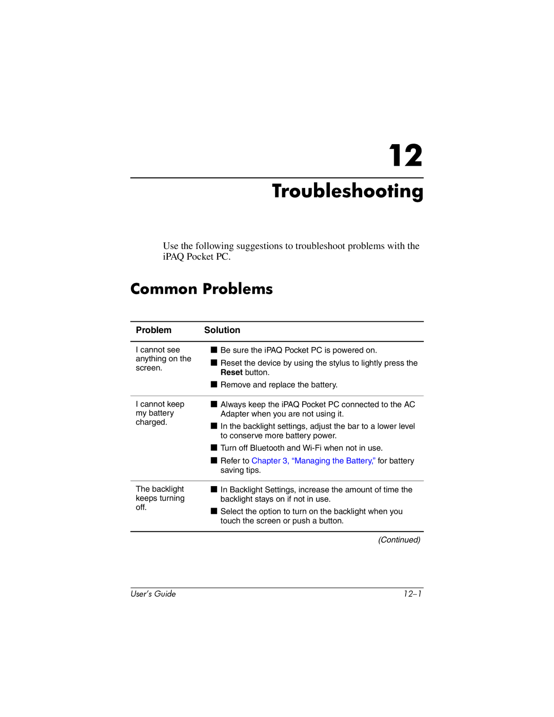 HP HX2000 manual Troubleshooting, Common Problems 