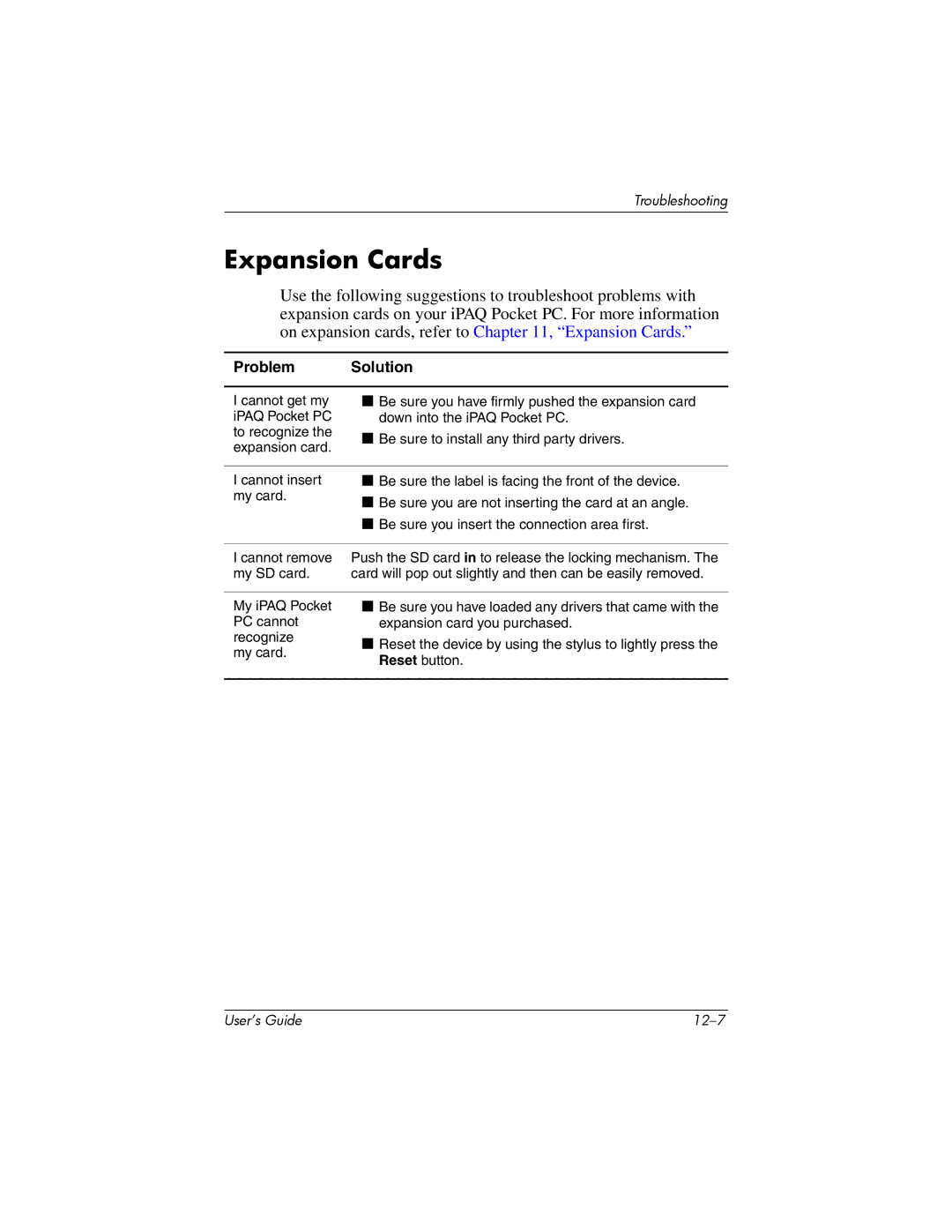 HP HX2000 manual Expansion Cards 