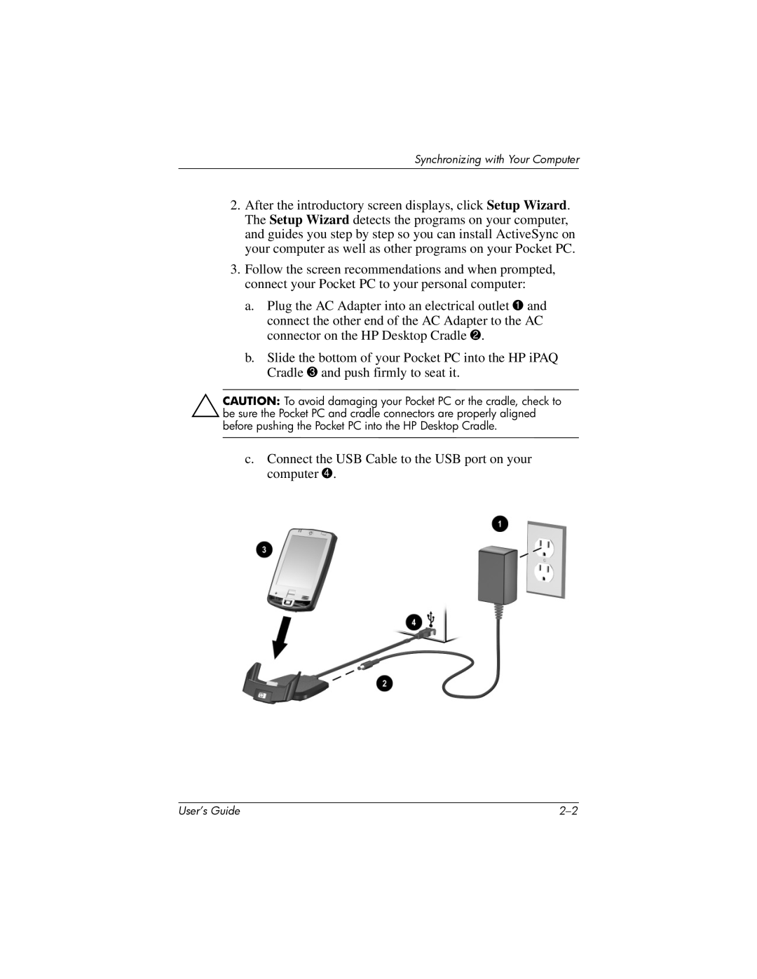 HP HX2000 manual Synchronizing with Your Computer 