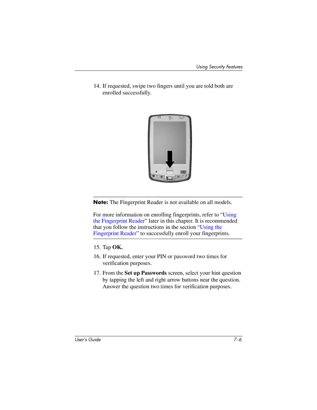 HP HX2000 manual Using Security Features 