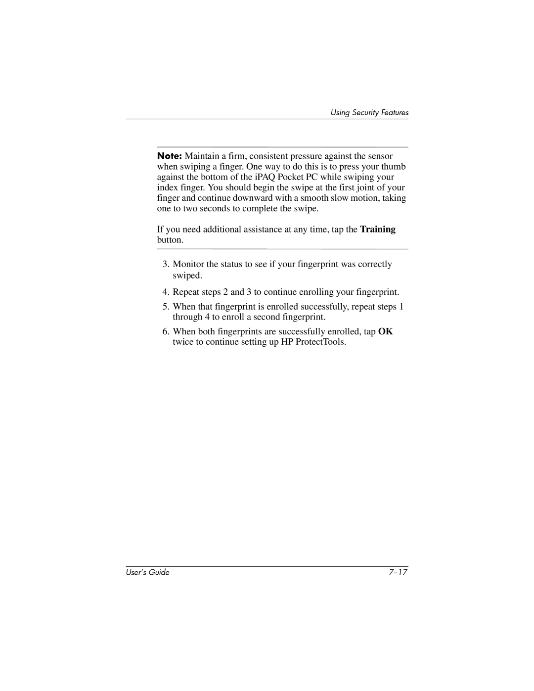 HP HX2000 manual Using Security Features 