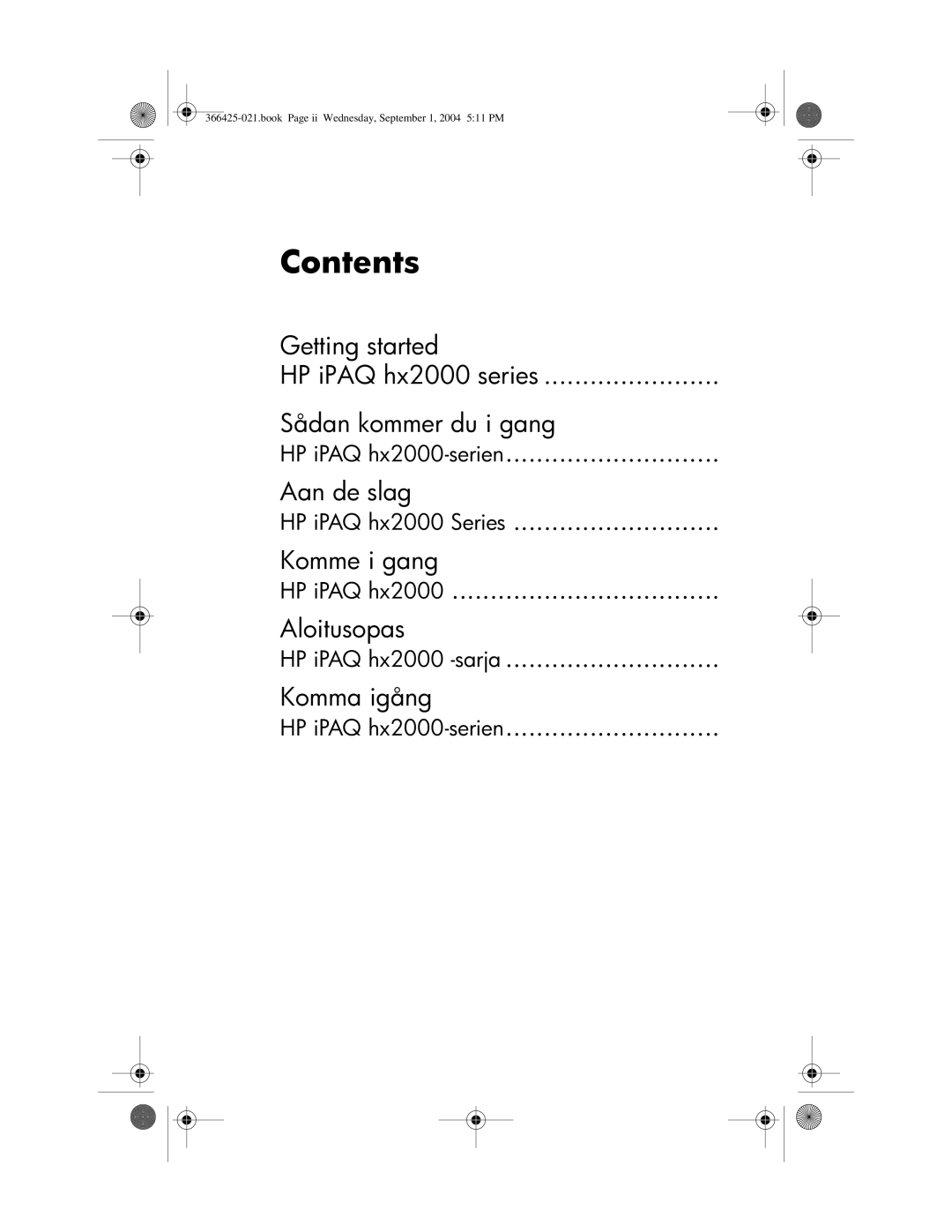 HP HX2000 manual Contents 