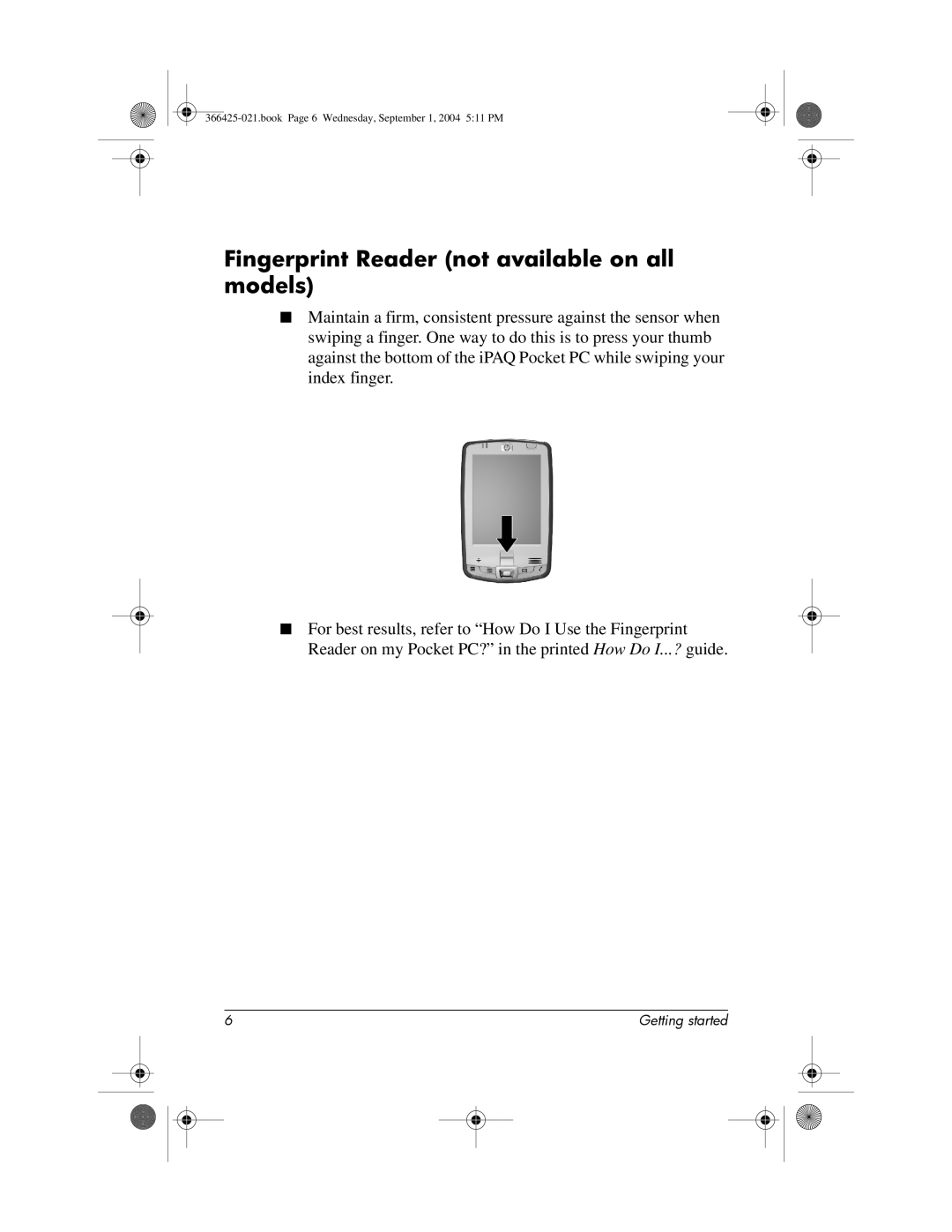 HP HX2000 manual Fingerprint Reader not available on all models 