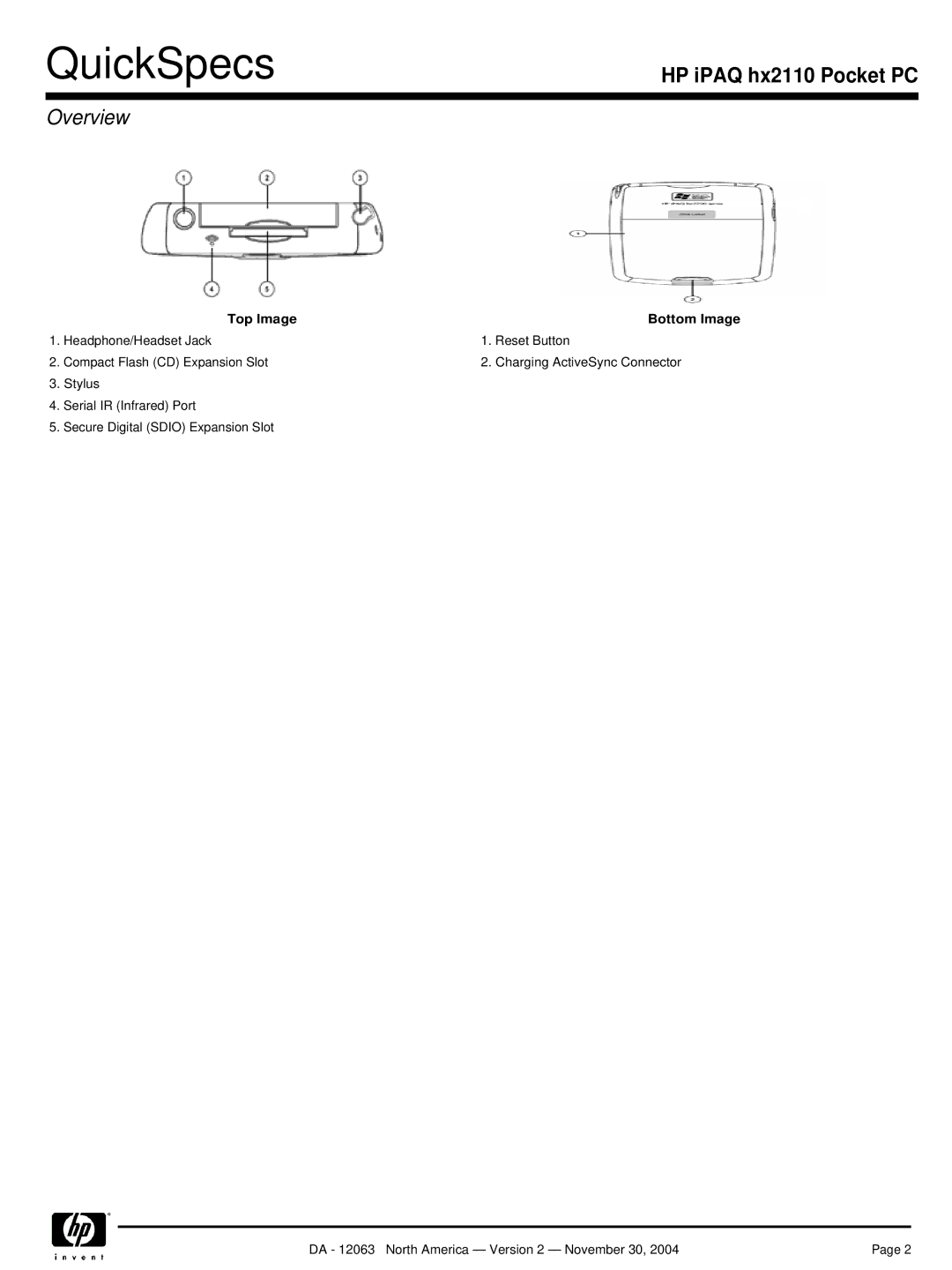 HP hx2110 manual Top Image Bottom Image 