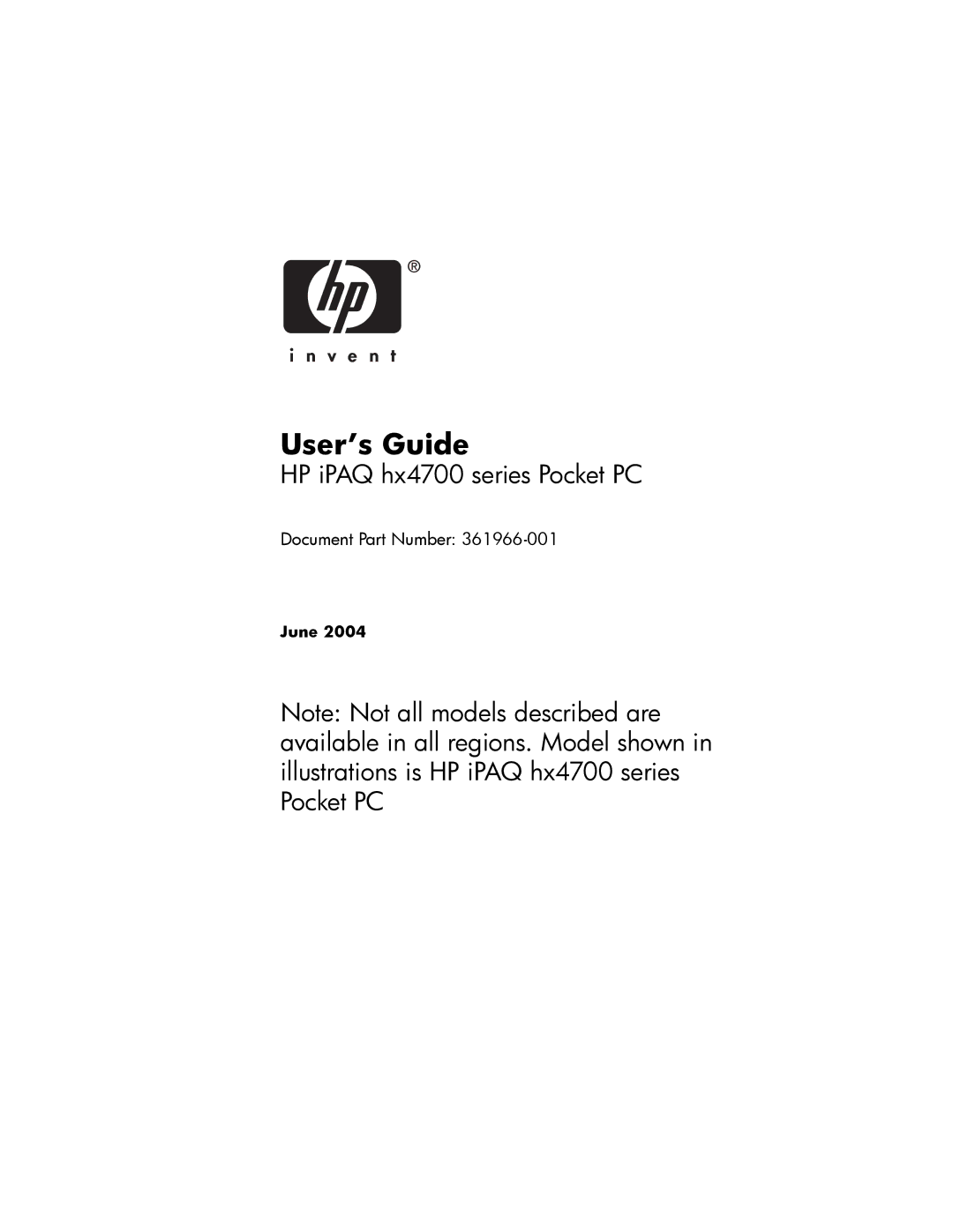 HP hx4700 manual User’s Guide 