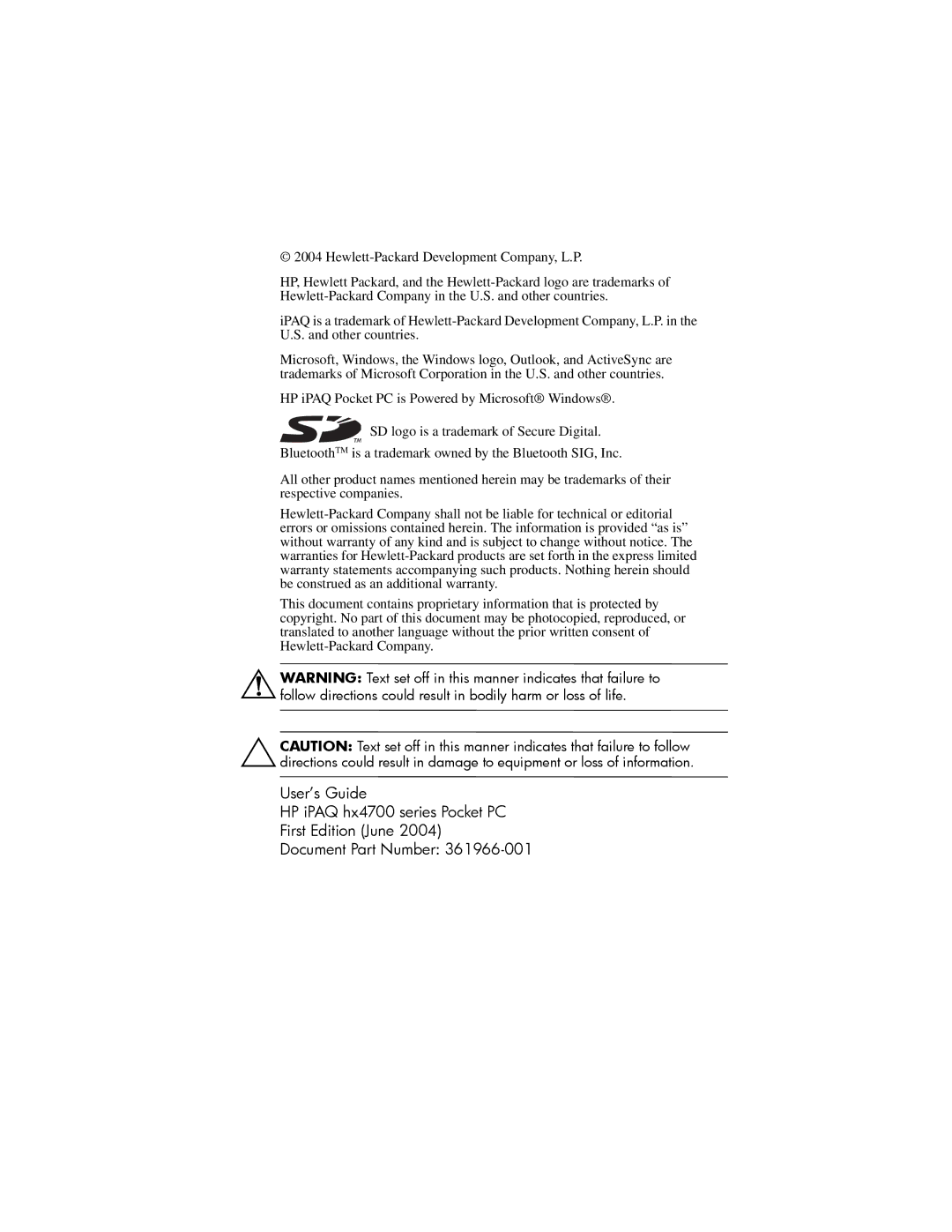 HP hx4700 manual 