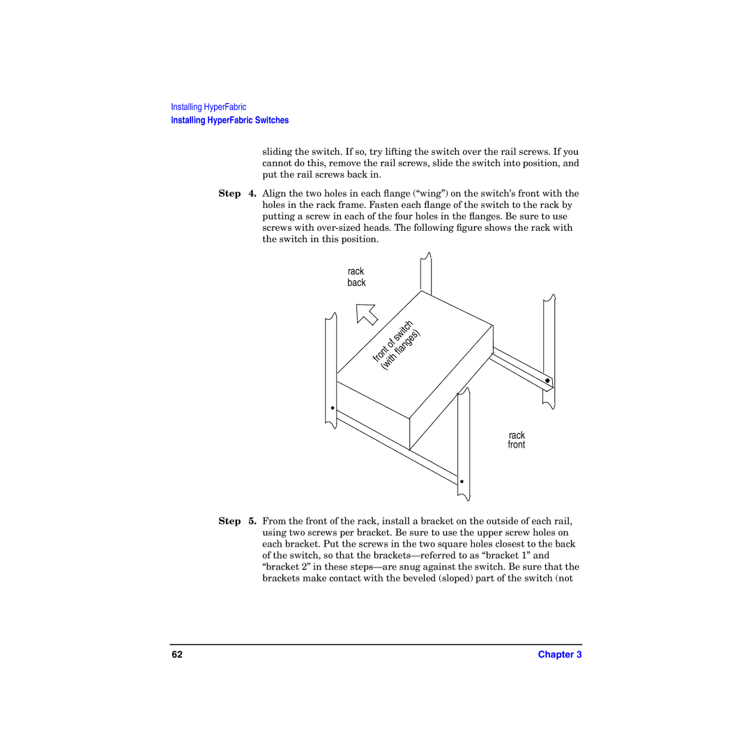 HP HyperFabric manual Rack back 