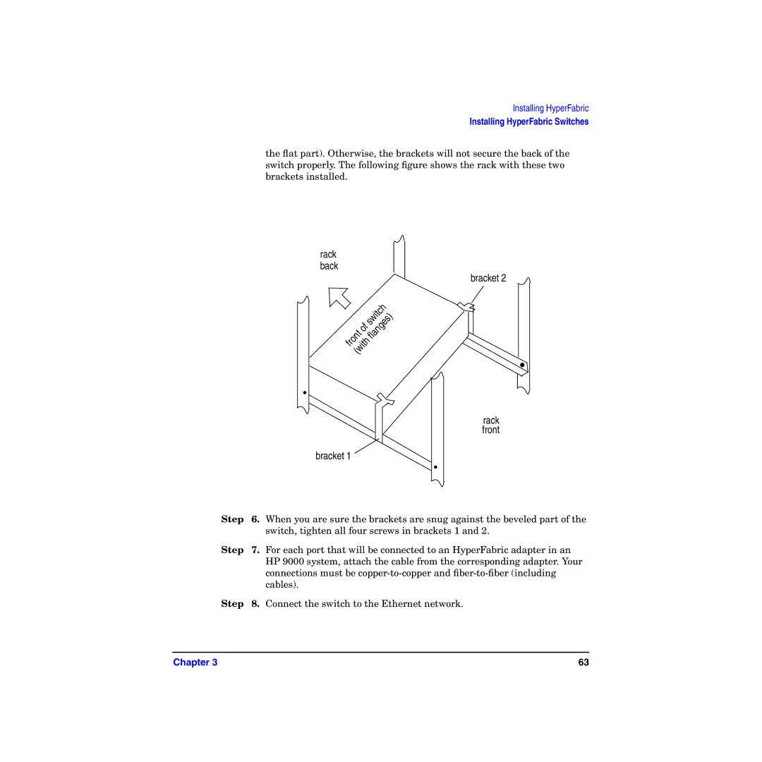 HP HyperFabric manual Rack back Bracket 