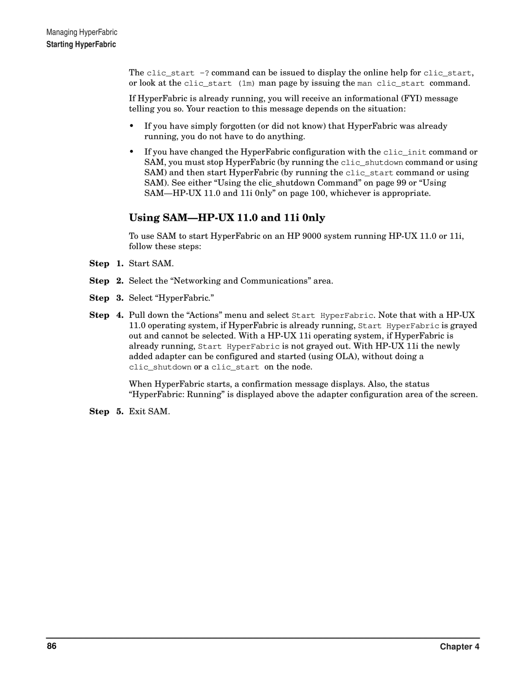 HP HyperFabric manual Using SAM-HP-UX 11.0 and 11i 0nly, Step 