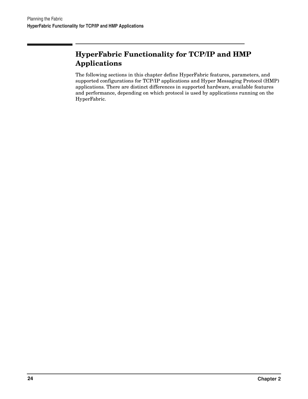 HP manual HyperFabric Functionality for TCP/IP and HMP Applications 