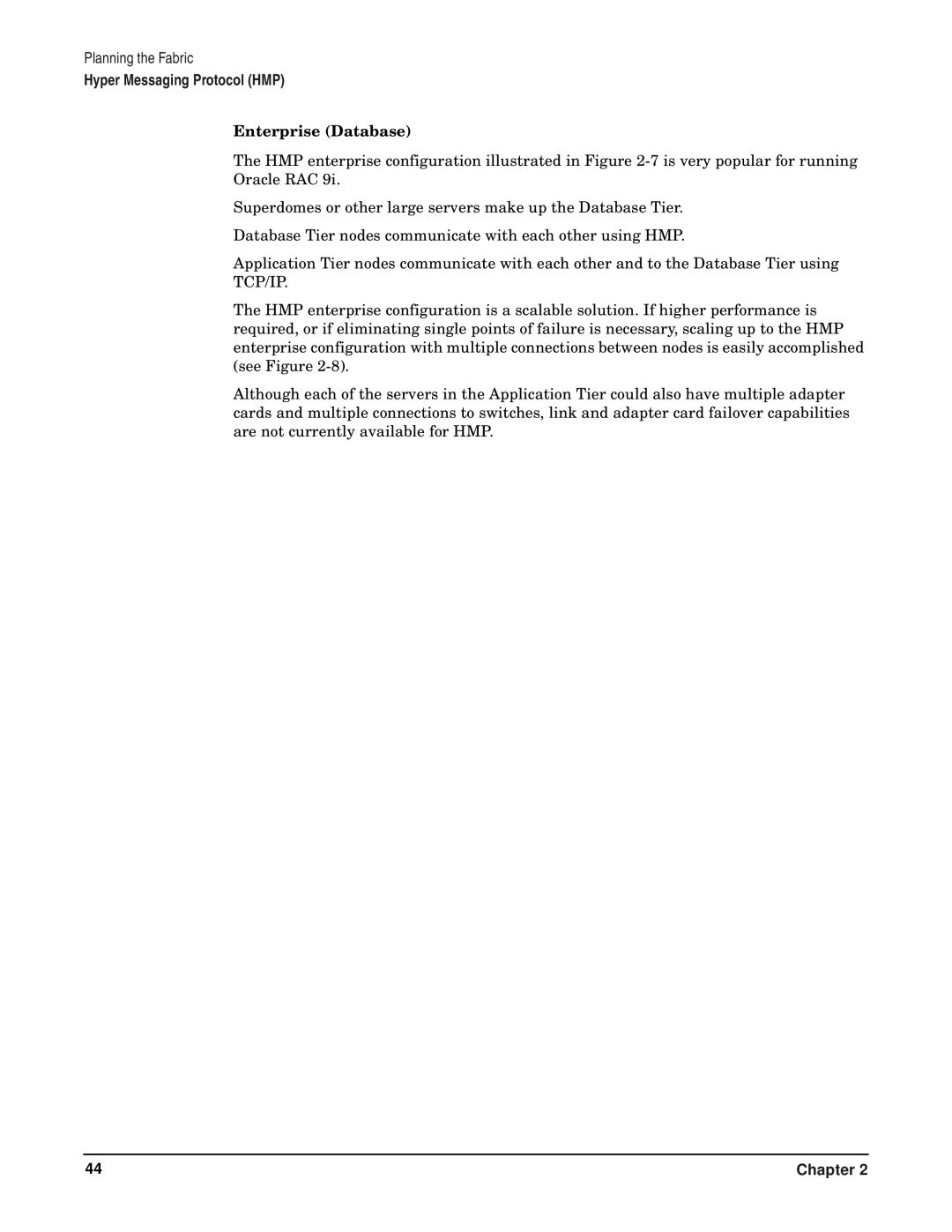 HP HyperFabric manual Enterprise Database 