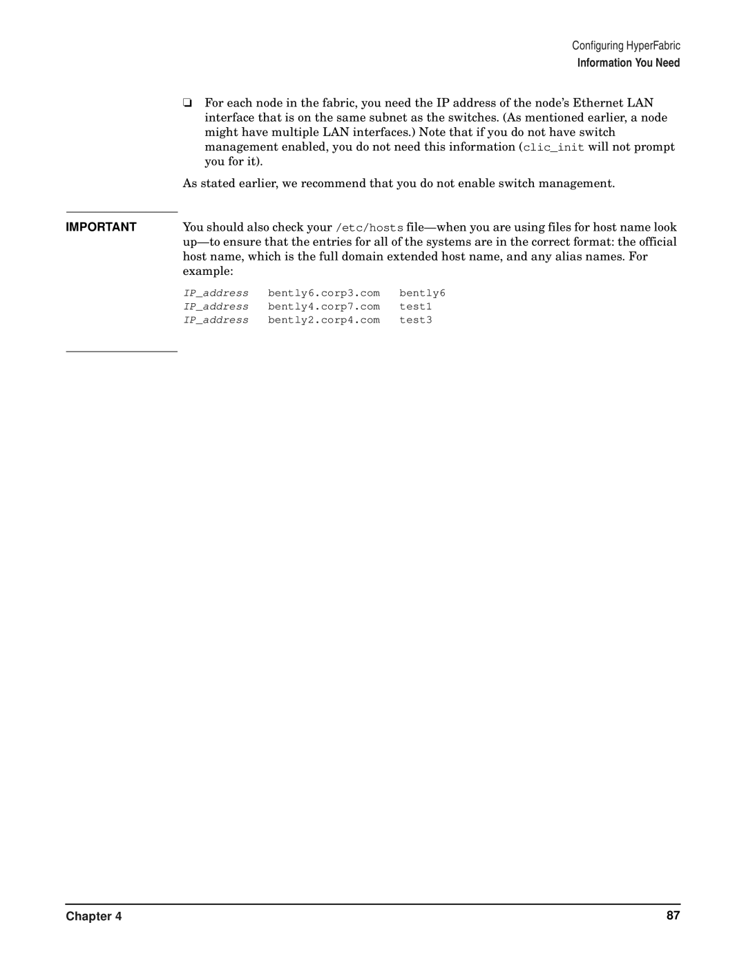 HP HyperFabric manual Example 