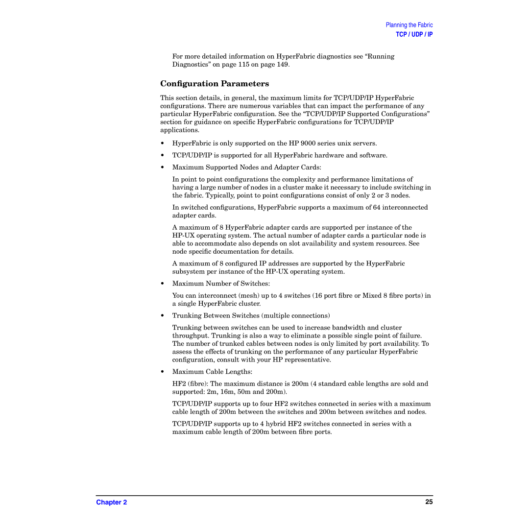 HP HyperFabric manual Conﬁguration Parameters 
