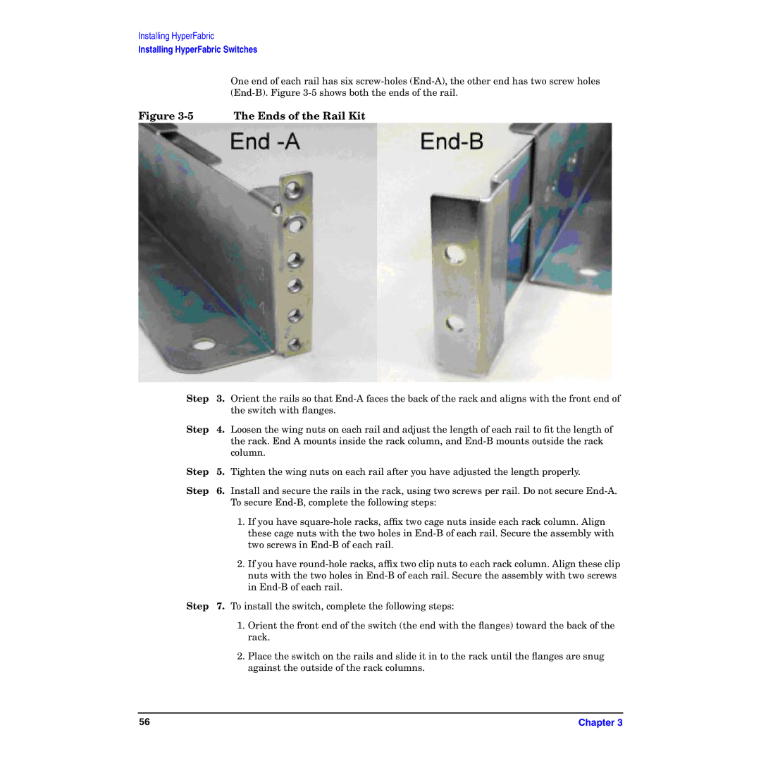 HP HyperFabric manual Ends of the Rail Kit 