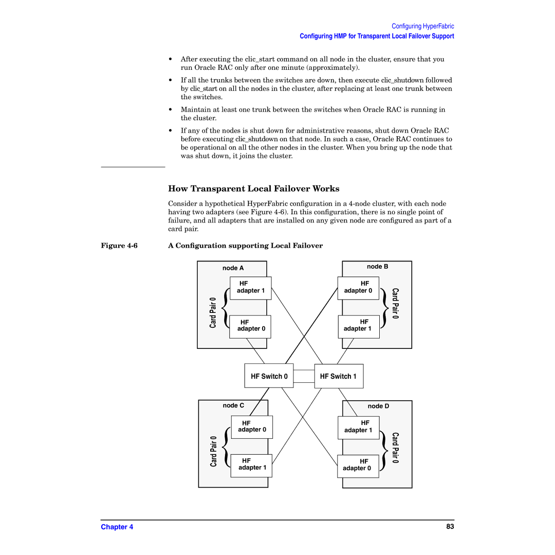 HP HyperFabric manual How Transparent Local Failover Works, Conﬁguration supporting Local Failover 