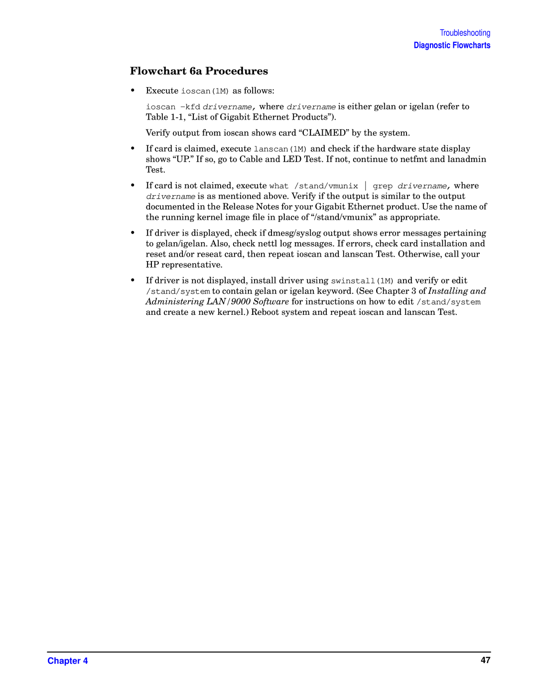 HP HSC/I 1000Base-SX, I 1000Base-T manual Flowchart 6a Procedures 