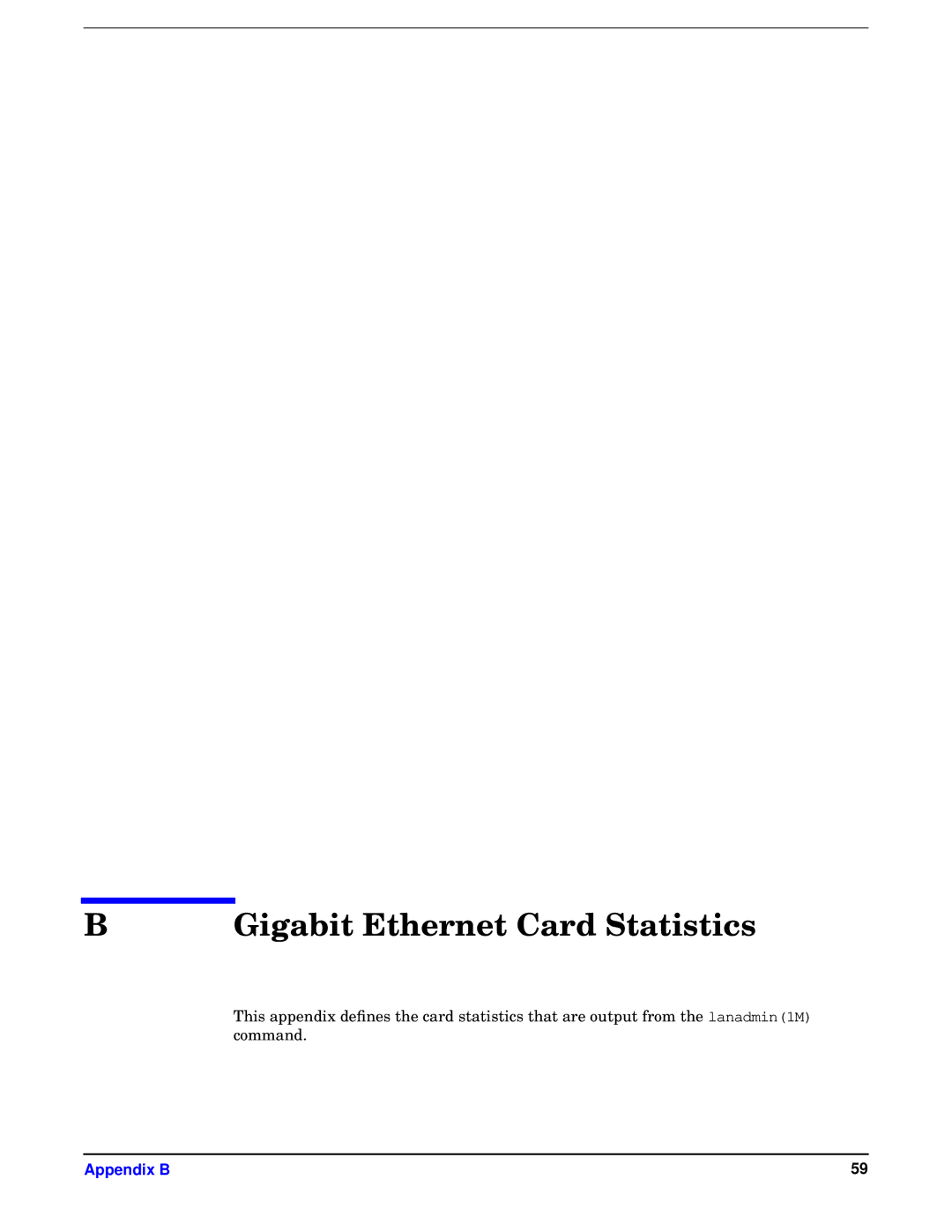 HP HSC/I 1000Base-SX, I 1000Base-T manual Gigabit Ethernet Card Statistics 