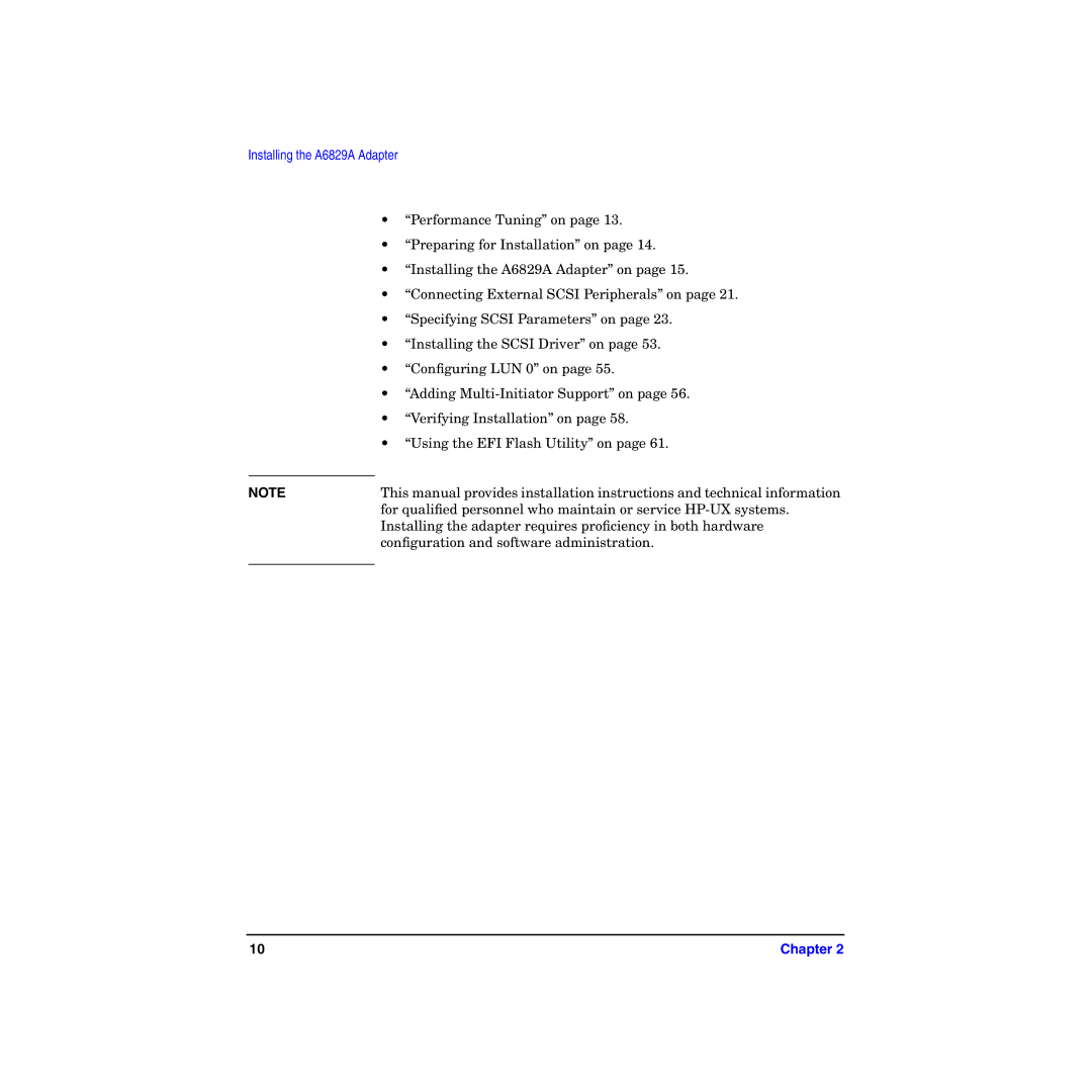 HP I Dual Channel Ultra160 SCSI Host Adapter A6829A manual Installing the A6829A Adapter 