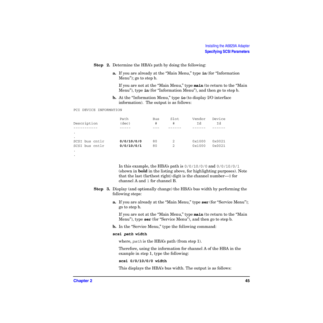 HP I Dual Channel Ultra160 SCSI Host Adapter A6829A manual Scsi path width 