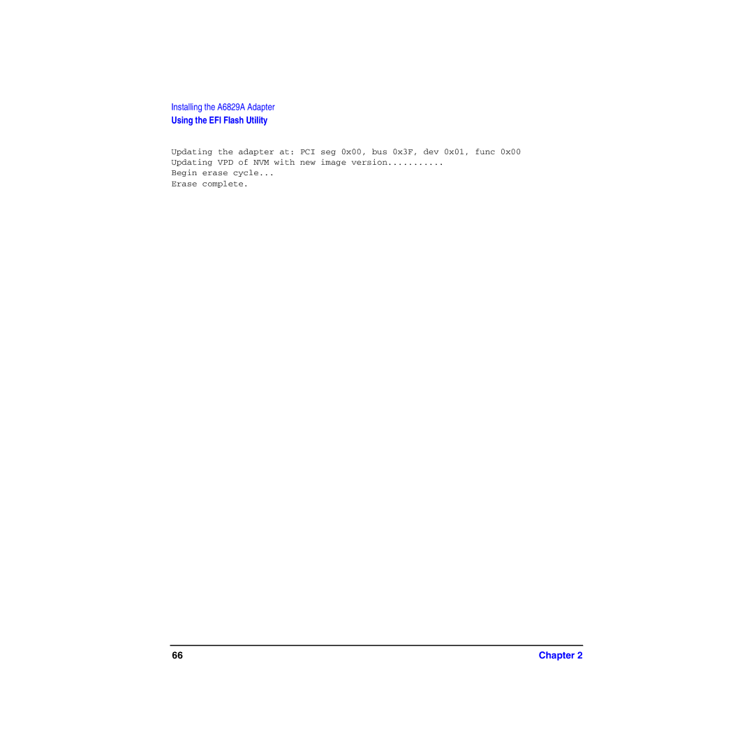 HP I Dual Channel Ultra160 SCSI Host Adapter A6829A manual Using the EFI Flash Utility 