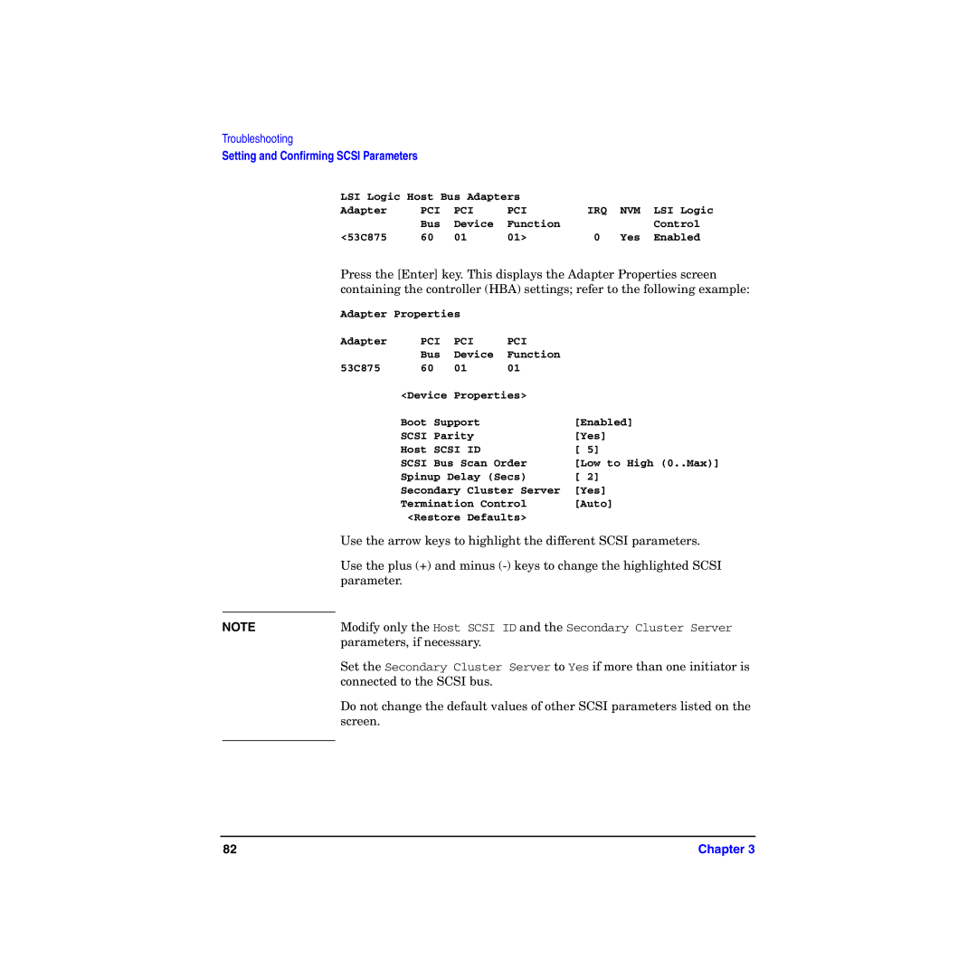 HP I Dual Channel Ultra160 SCSI Host Adapter A6829A manual Parameters, if necessary 