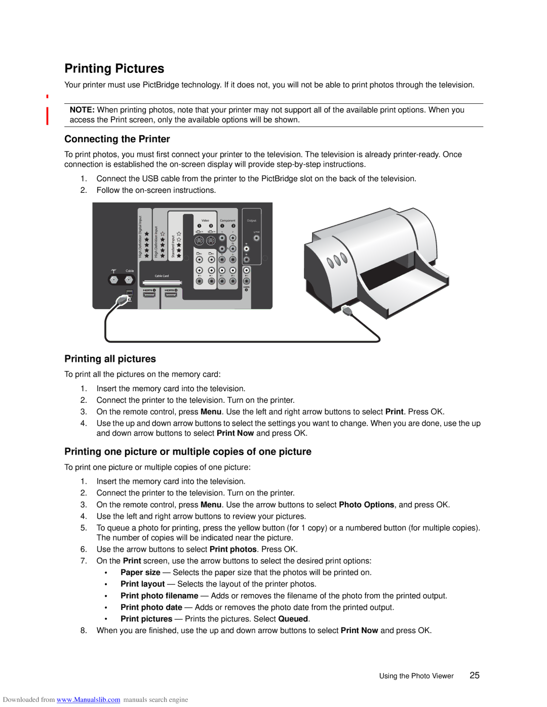 HP ID5226N, ID5286N manual Printing Pictures, Connecting the Printer 