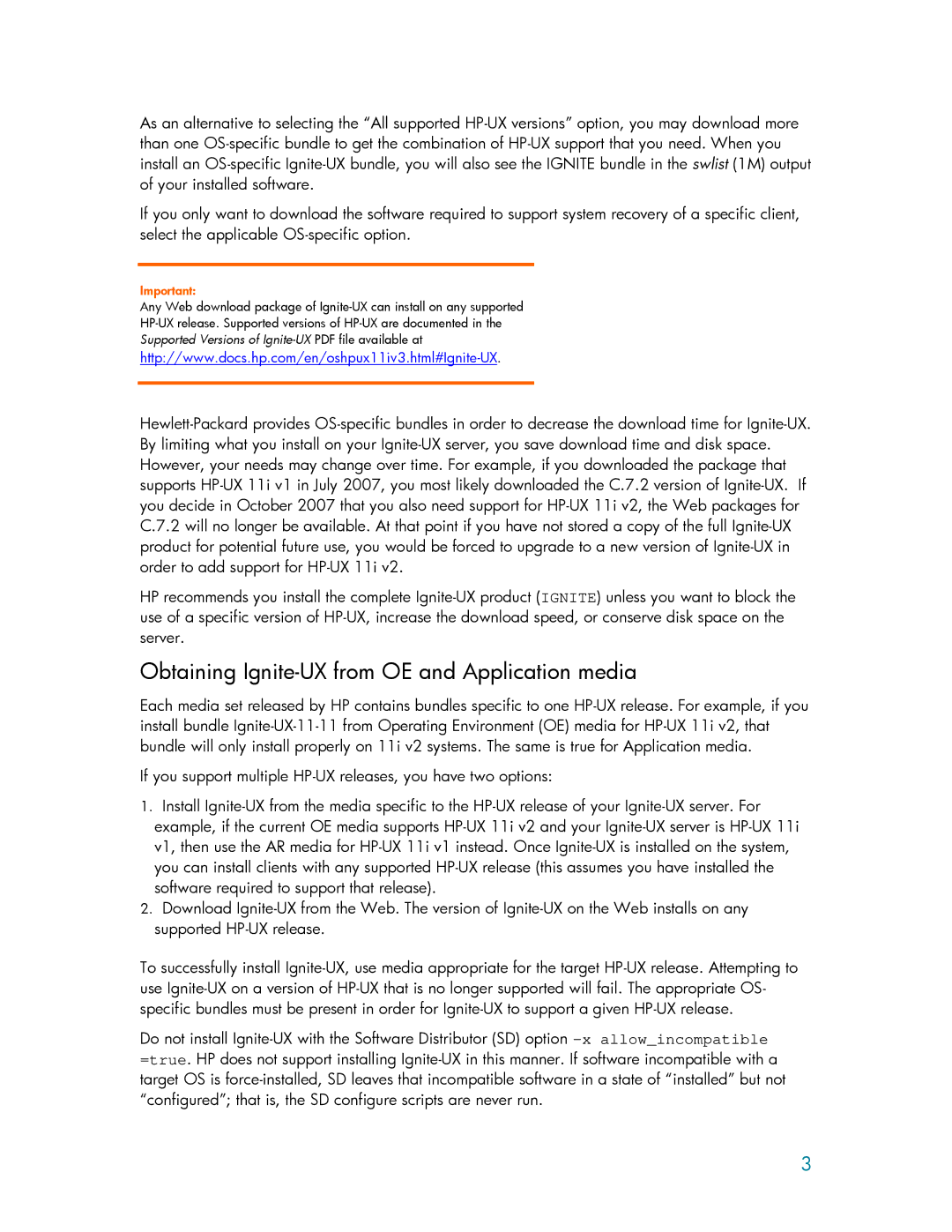 HP manual Obtaining Ignite-UX from OE and Application media 