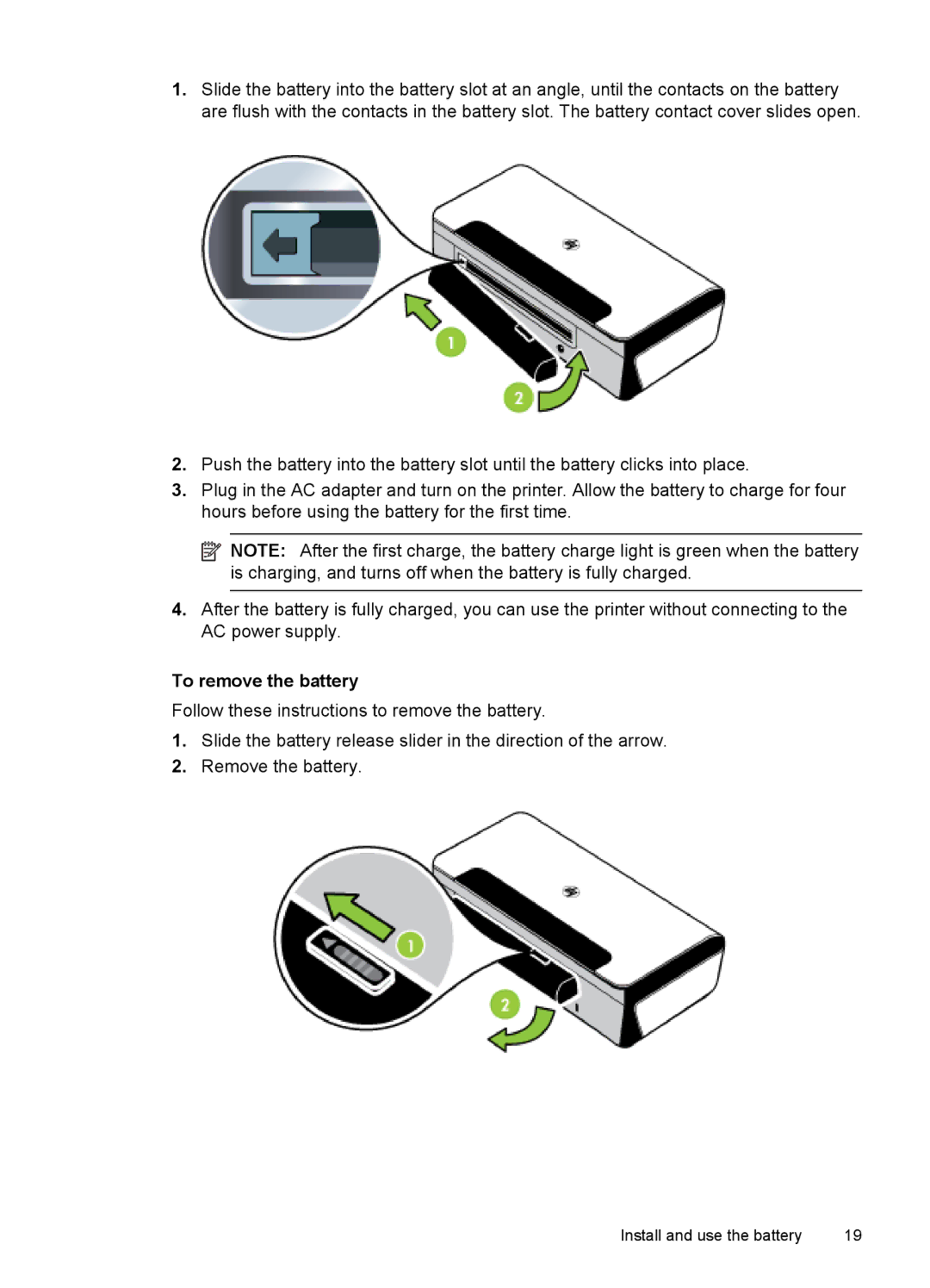 HP L411A Inkjet CN551A#B1H, Inkjet CN551A#201 manual To remove the battery 