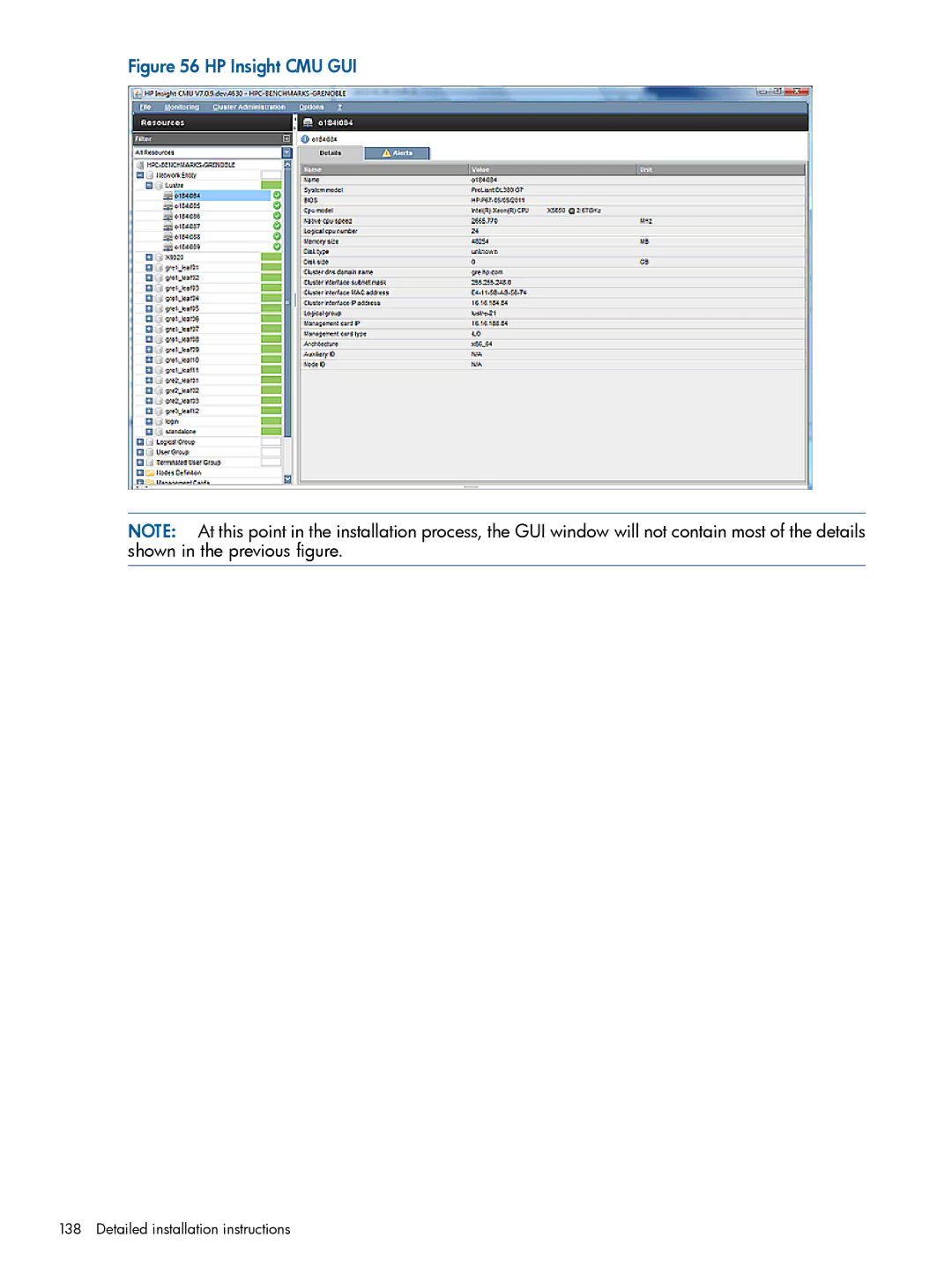 HP Insight Cluster Management Utility manual HP Insight CMU GUI 