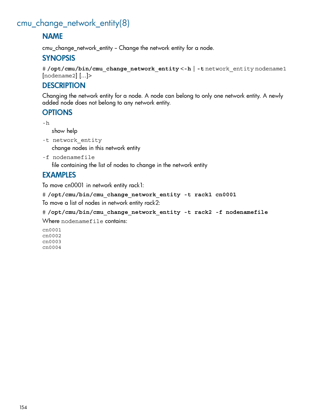 HP Insight Cluster Management Utility manual Cmuchangenetworkentity8, Networkentity 