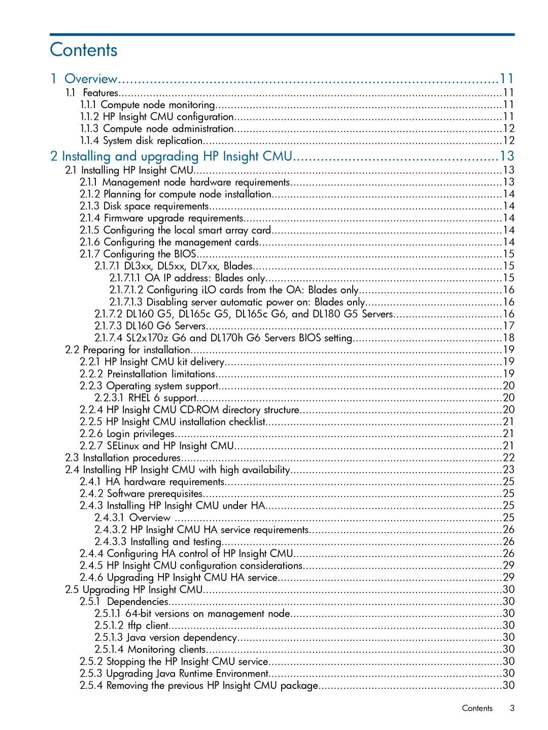 HP Insight Cluster Management Utility manual Contents 