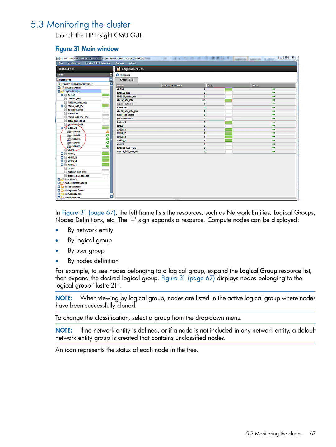 HP Insight Cluster Management Utility manual Monitoring the cluster, Launch the HP Insight CMU GUI 