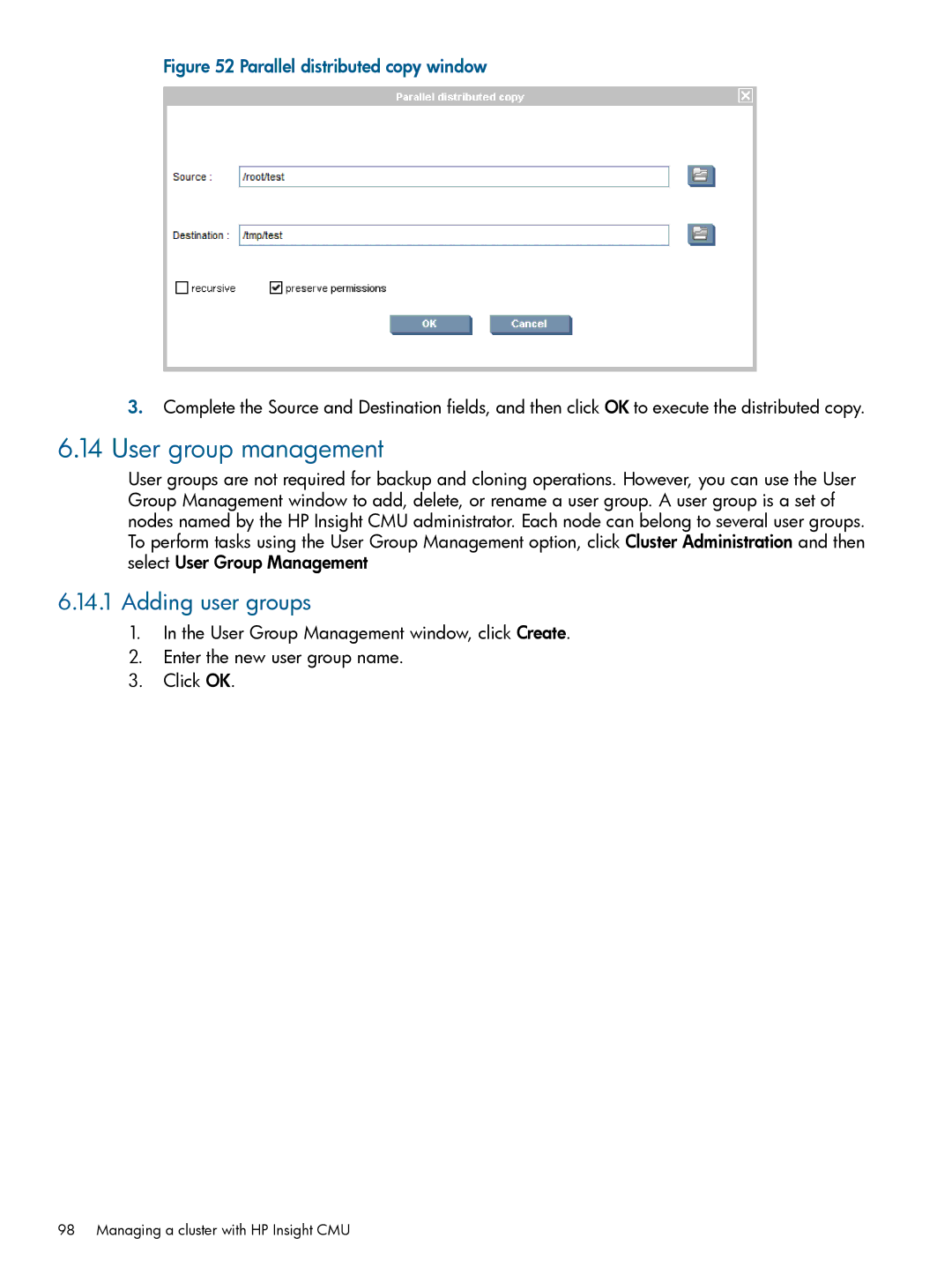 HP Insight Cluster Management Utility manual User group management, Adding user groups 